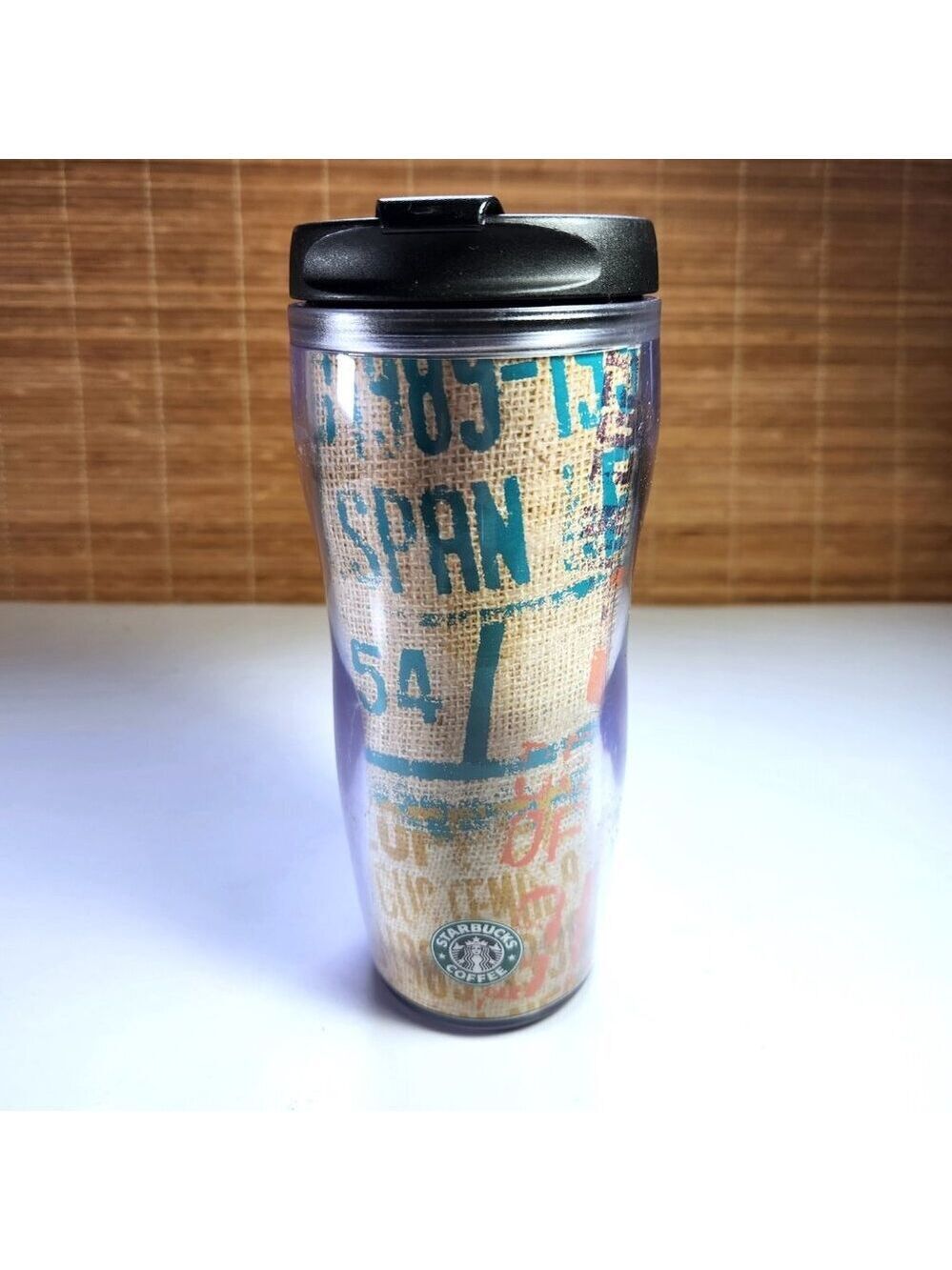 Starbucks 2006 Coffee Sack Tumbler 16oz Travel Mug Vintage Discontinued